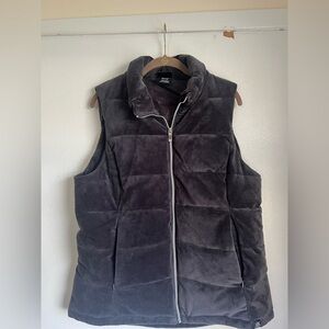 ZeroXposur Women's Vest Color Dark Charcoal Grey, Quilted Puffer Velour Size L